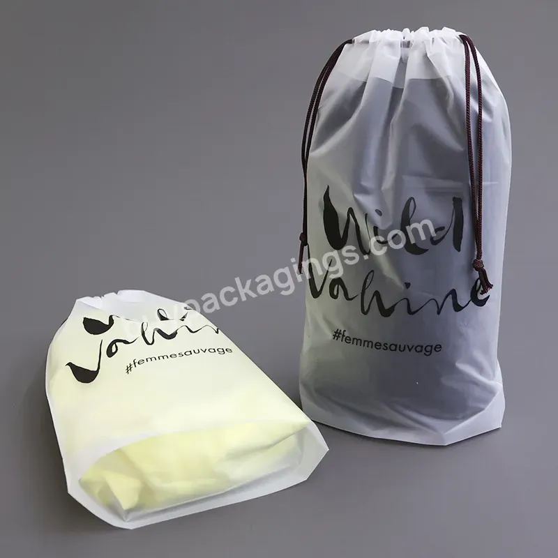 Custom Small Draw String Drawstring Clothes Packaging Bag Plastic Shopping Bags