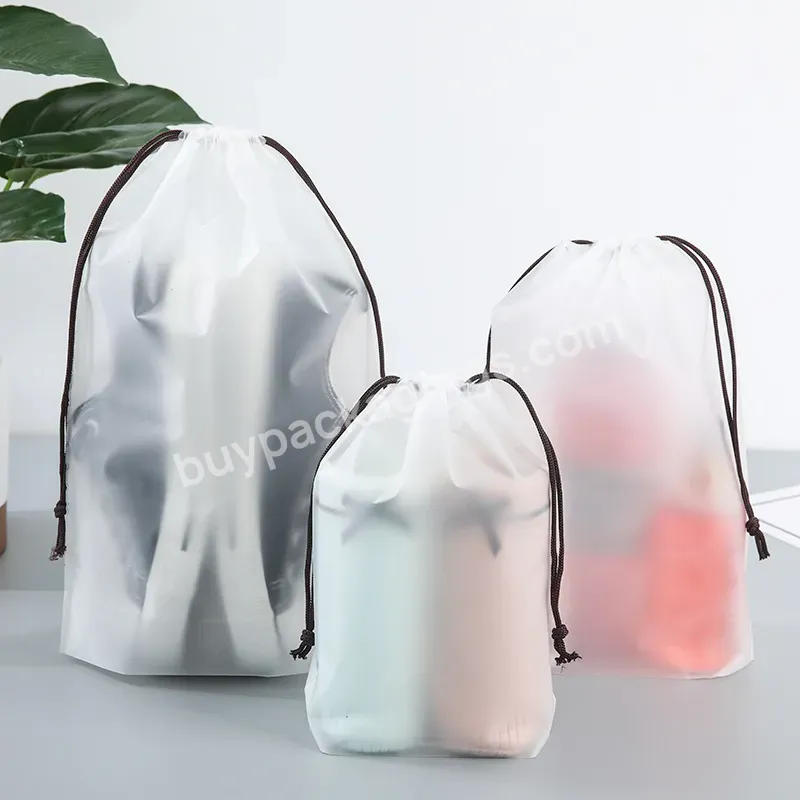 Custom Small Draw String Printed Drawstring Clothes Packaging Bag Plastic Shopping Bags