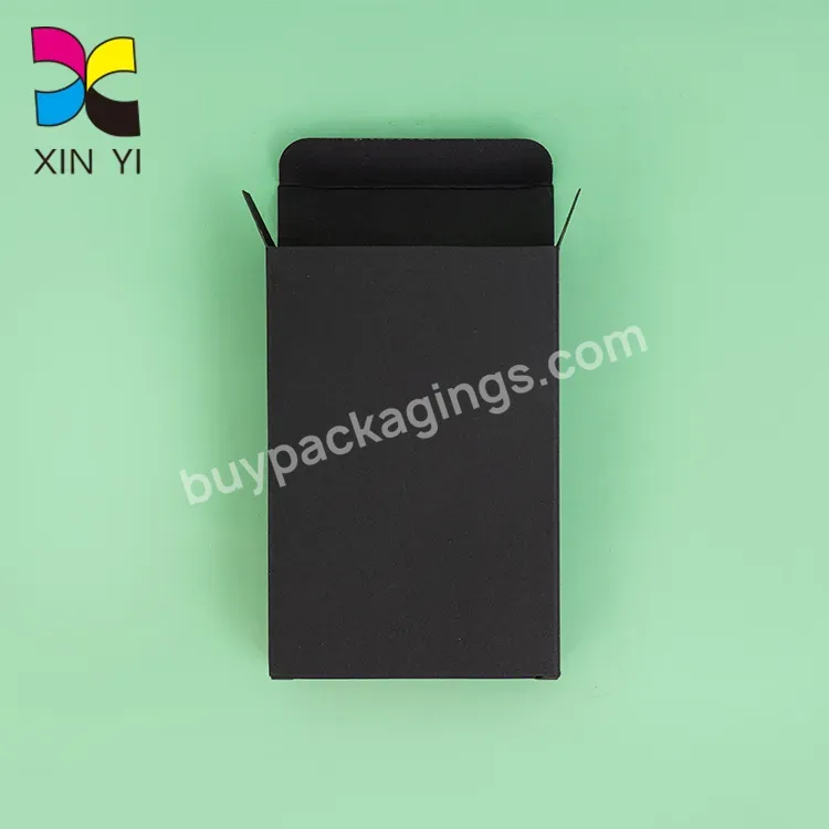 Custom Small Luxury Cosmetic Matte Black Cardboard Foldable Window Boxes