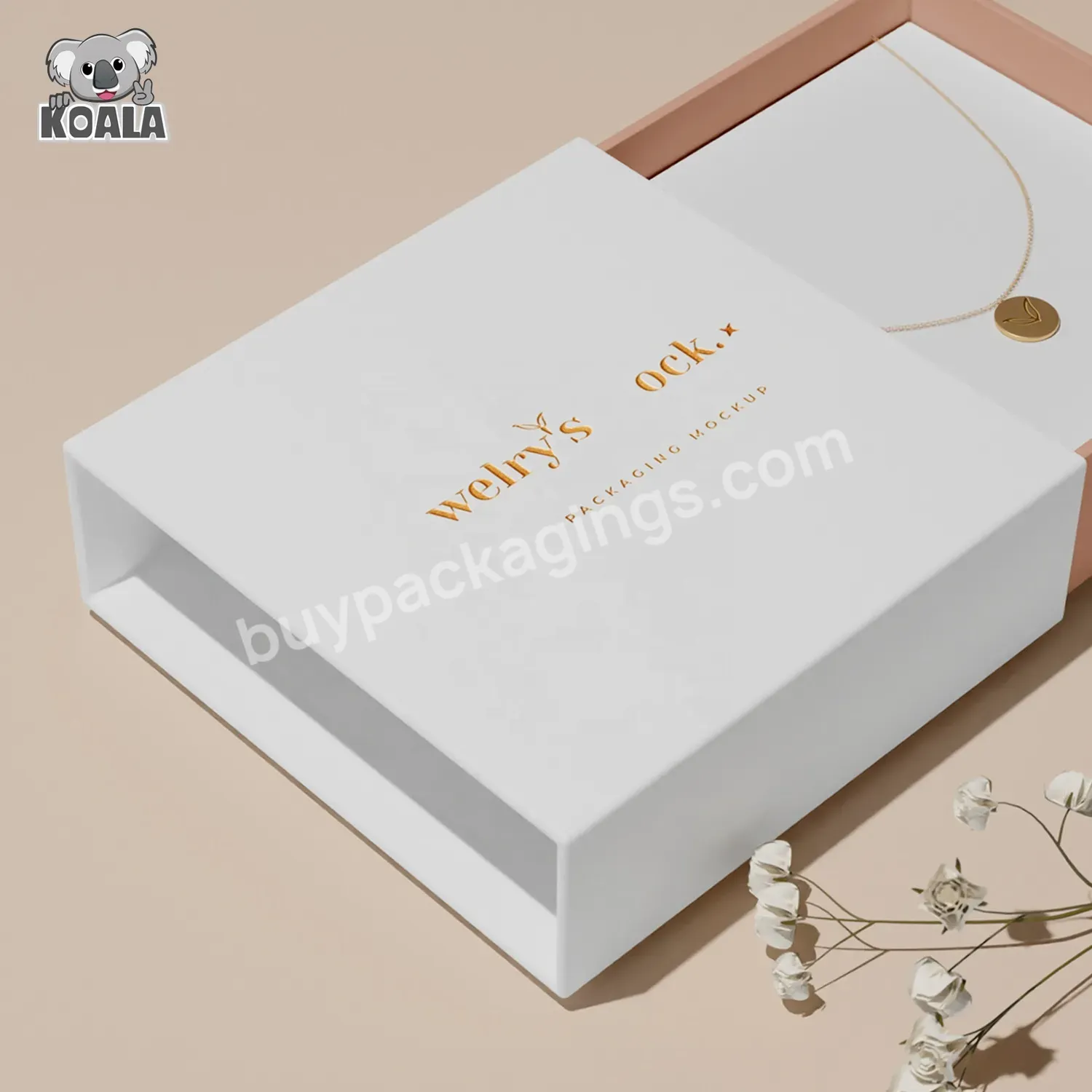 Custom Small Luxury Eco Friendly Gift Wedding Ring Earring Necklace Gift Box Drawer With Logo Insert Jewelry Packaging