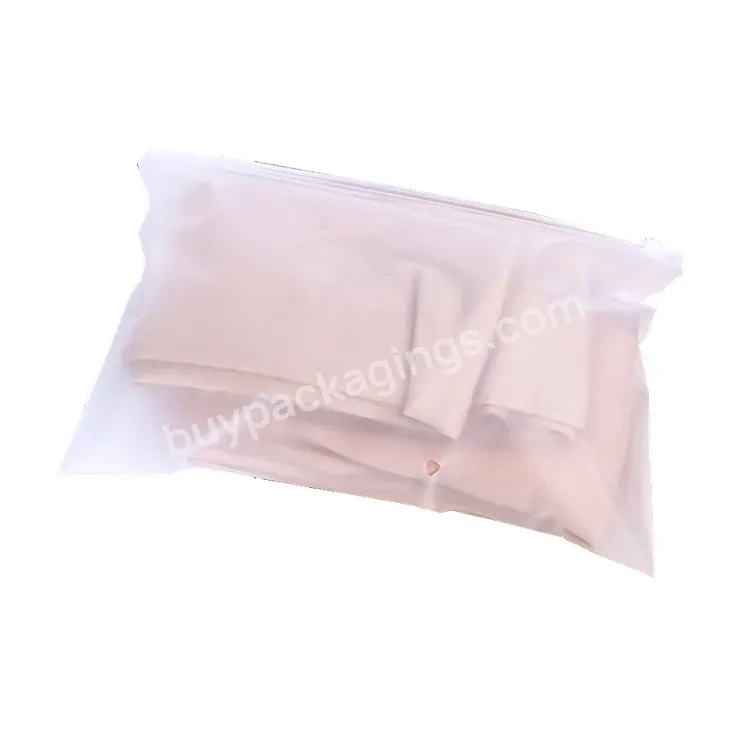Custom Small Matte Plastic Bag Underwear Socks Packaging Shipping Zipper Bag For Business