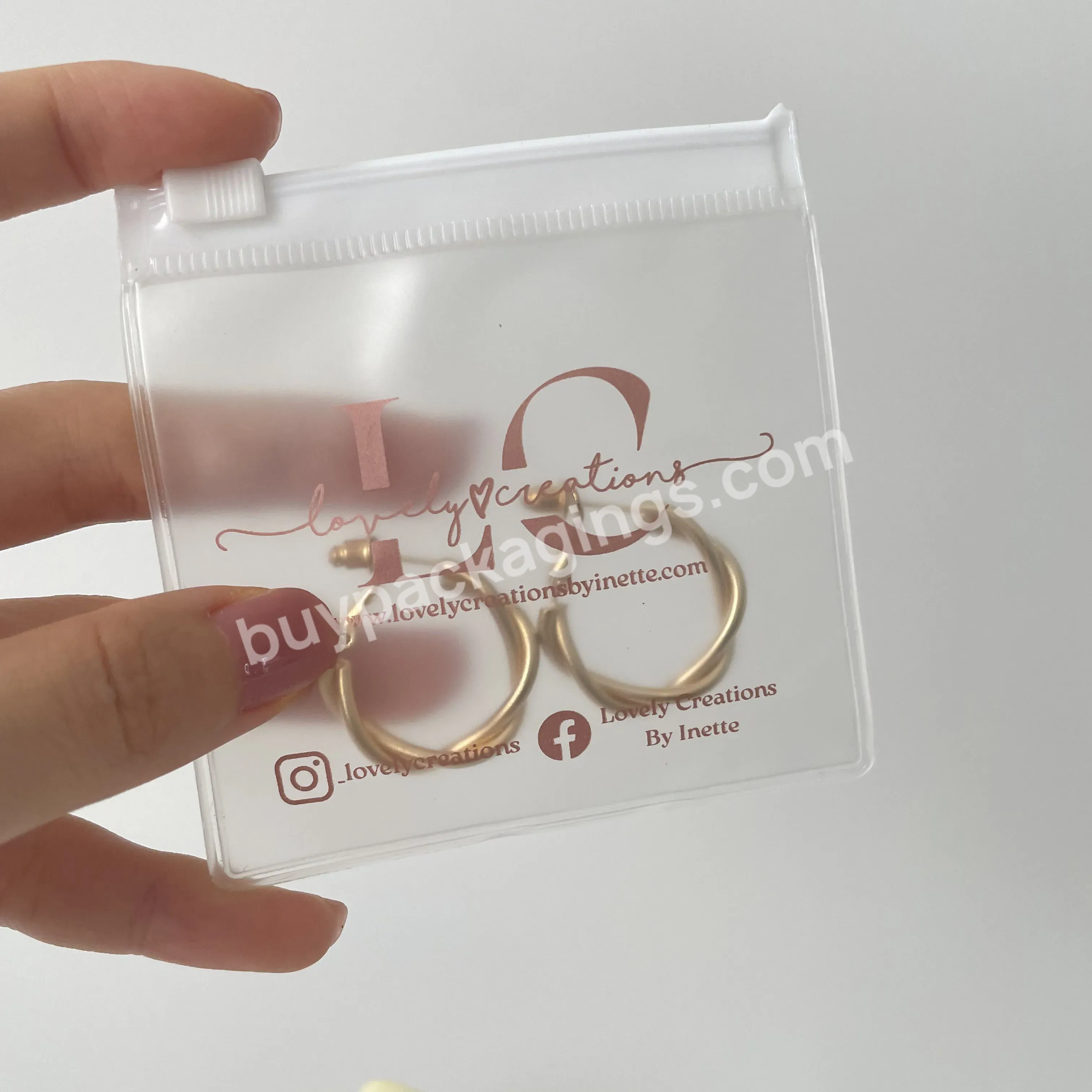 Custom Small Mini Size Clear Transparent Pvc Plastic Zipper Bag For Jewelry Earring Necklace Display Packaging Ziplock Pouch