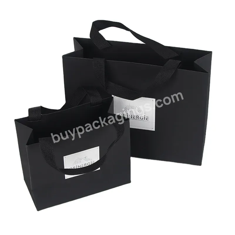 Custom Small New Design Black Wedding Shopping Gift Paper Bags With Your Own Logo