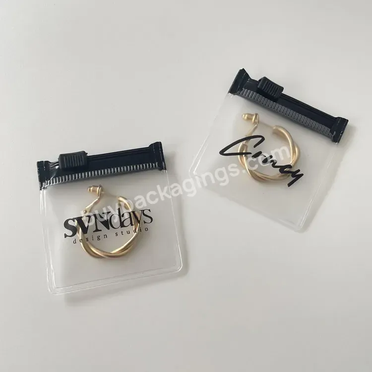 Custom Small Pvc Jewelry Frosted Plastic Zipper Bag Small Rings Packaging Bags Custom Logo