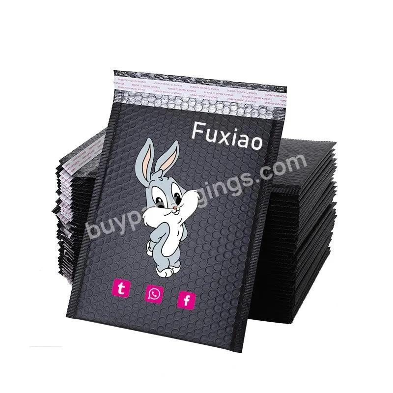 Custom Small Size Black Matte Package Shipping Inflatable Mail Envelopes Poly Courier Bubble Mailing Bag With Bubble