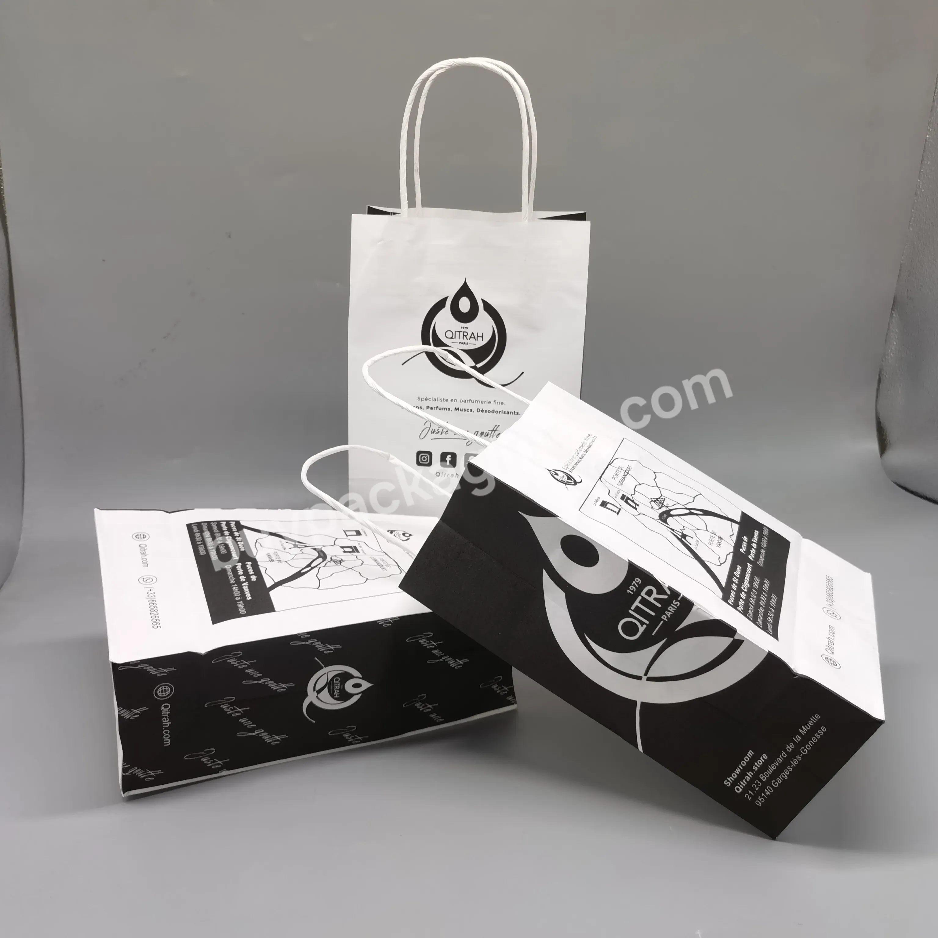 Custom Small Size Kraft Paper Bag Perfume Packaging Paper Bag Jewelry Bag For Boutique