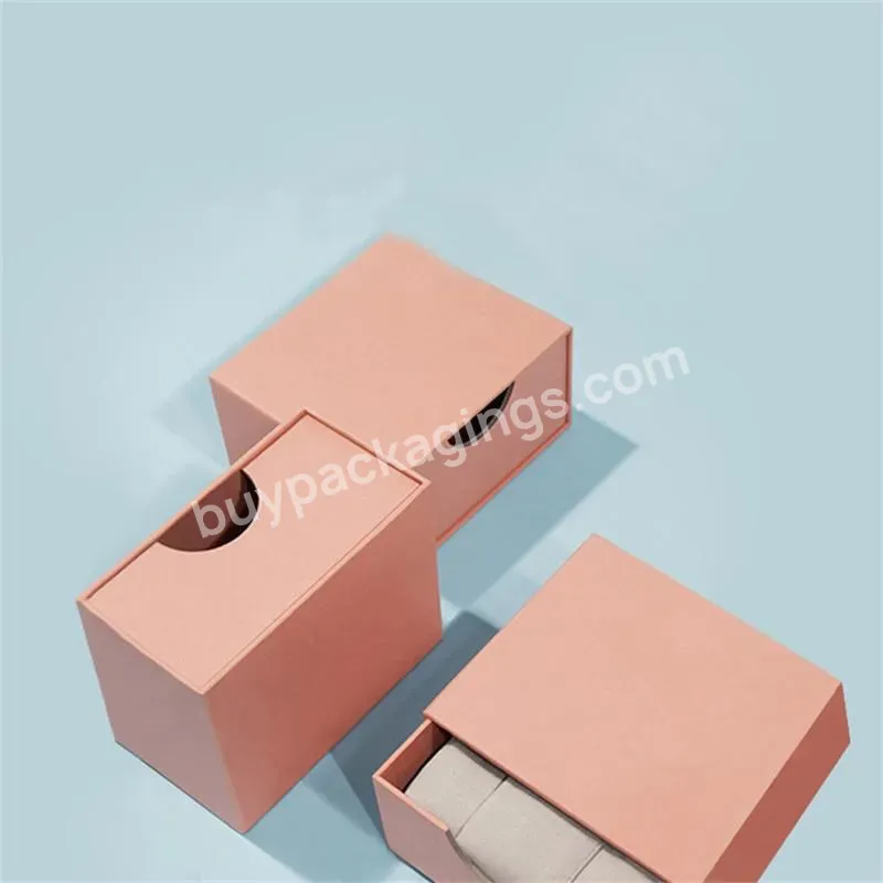 Custom Small Size Pink Cardboard Drawer Packaging Jewelry Box With Printed Logo