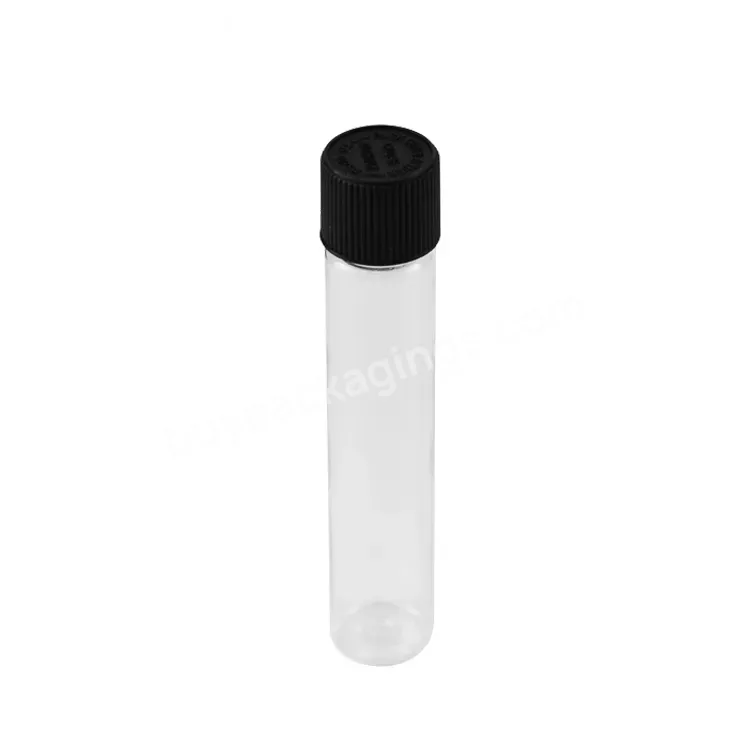 Custom Smell Proof Bottle Packaging 22*115 Mm Child Resistant Tubes Small Plastic Vial With Child Proof Screw Lid