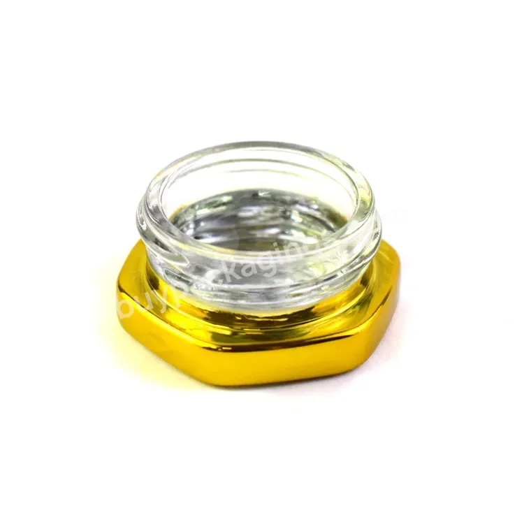 Custom Smell Proof Concentrate Packaging Full Color Printing Round Hex Glass Concentrate Jars