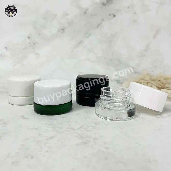 Custom Smell Proof Extract Concentrates Childproof Round Glass Stash Jars With Child Resistant Cap