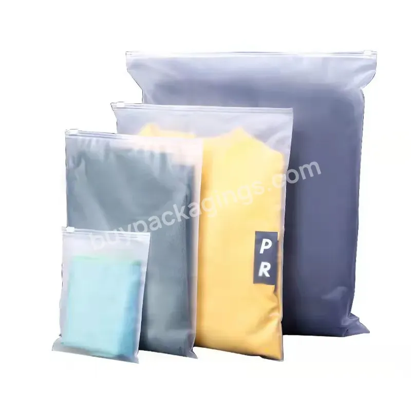 Custom Sock Clothing Print Pe Zipper Lock Poly Zipper Lock Frosted Plastic Packaging Bag For Clothes