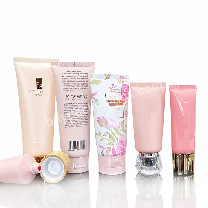 Custom Soft Touch Plastic Cosmetic Squeeze Packaging Pink Tube For Eye Hand Body Lotion Foundation Cream Skincare Sunscreen