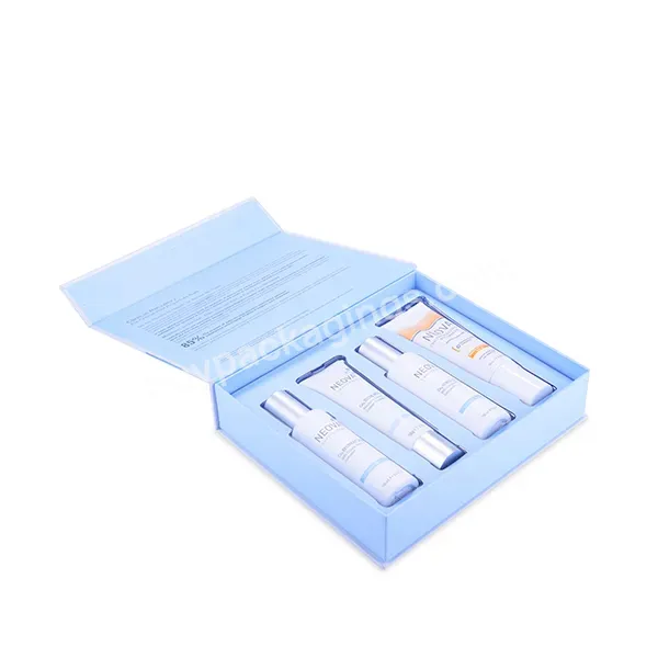 Custom Spot Uv Cosmetic Packaging Skin Care Products Magnetic Paper Rigid Box With Tray