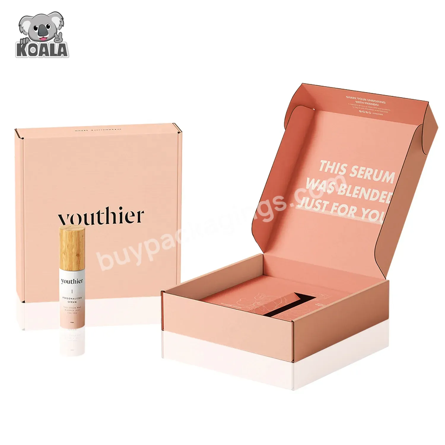 Custom Square Foldable Eco Friendly Pink Beauty Makeup Sets Skincare Perfume Cosmetic Corrugated Box Packaging