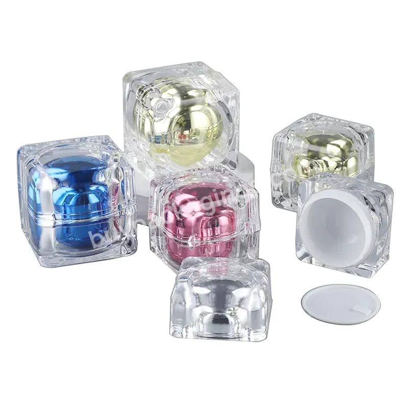 Custom Square Plastic Facial Cream Jars 2oz Luxury Acrylic Empty Cosmetic Container Wholesale