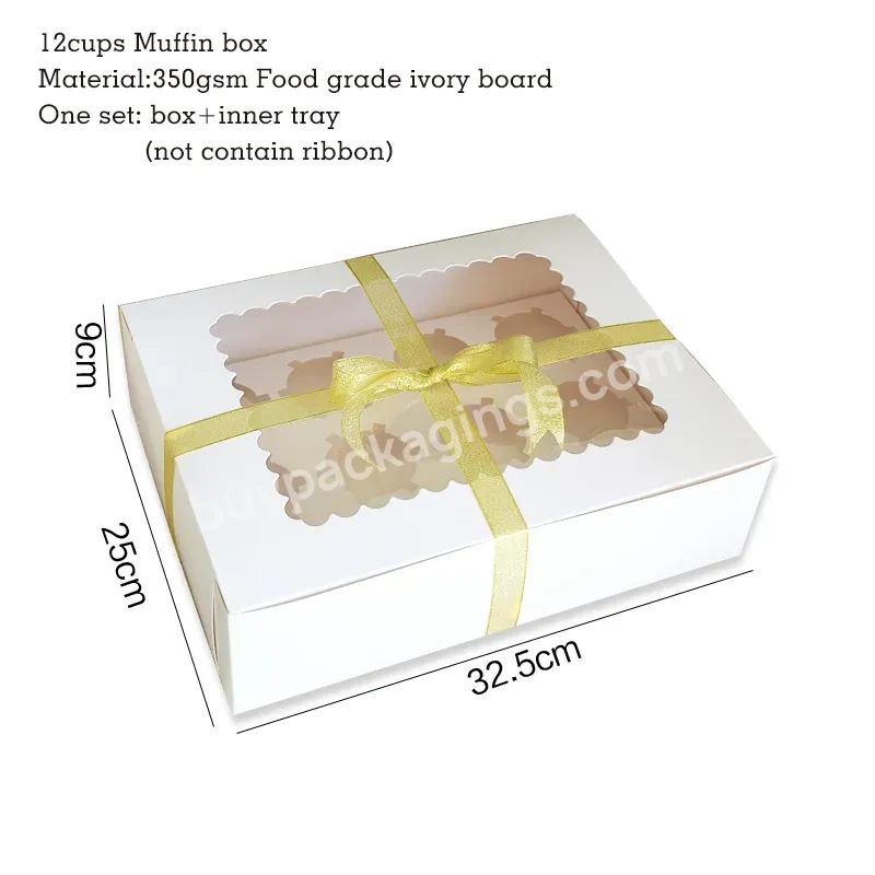Custom Square White Cardboard Disposable Paper Cake Box With Skylight