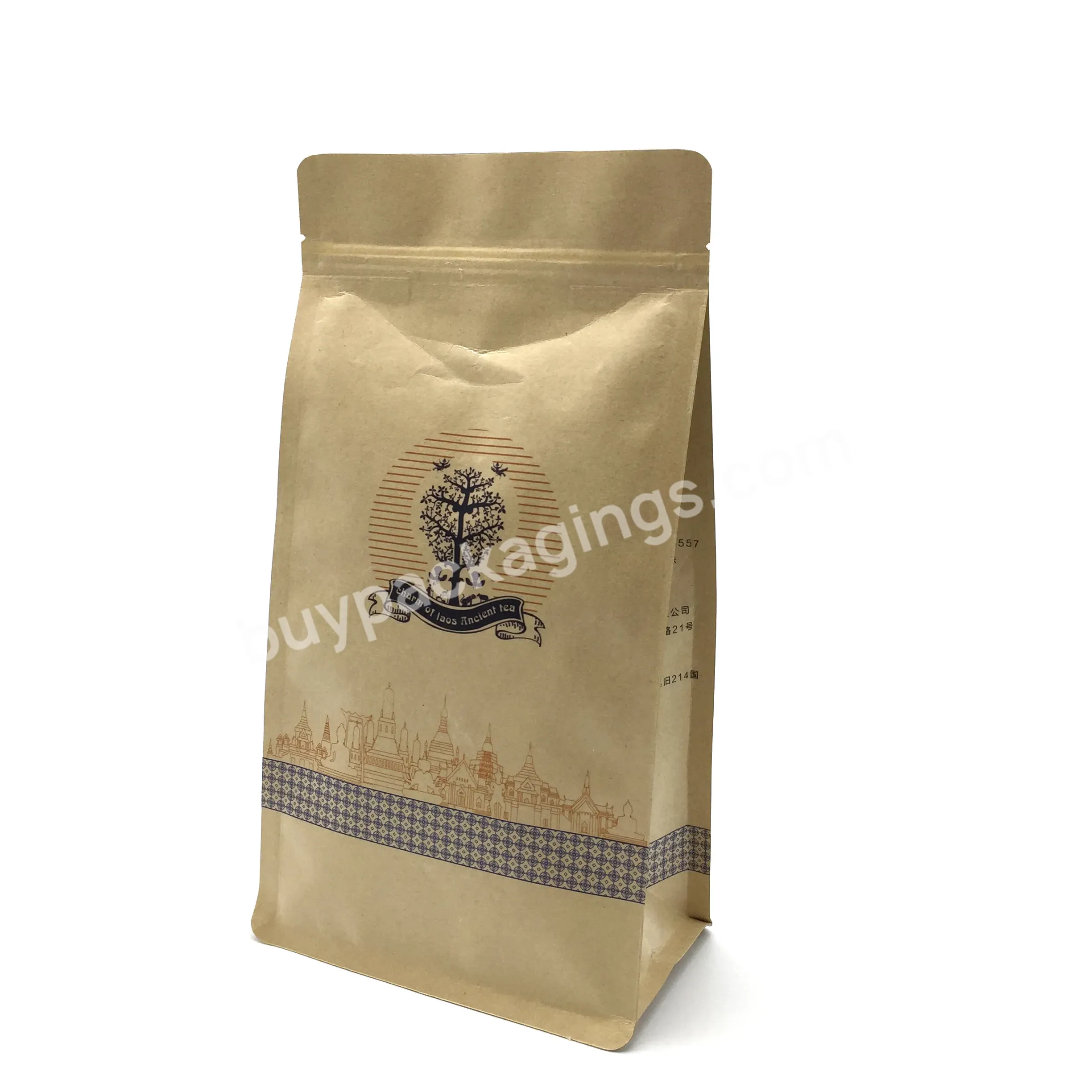 Custom Stand Up Flat Bottom Coffee Bean Pouch 12oz Eight Side Sealed Coffee Bag Packaging With Logo Design - Buy Coffee Bags,Flat Bottom Coffee Bean Pouch,Eight Side Sealed Coffee Bag.