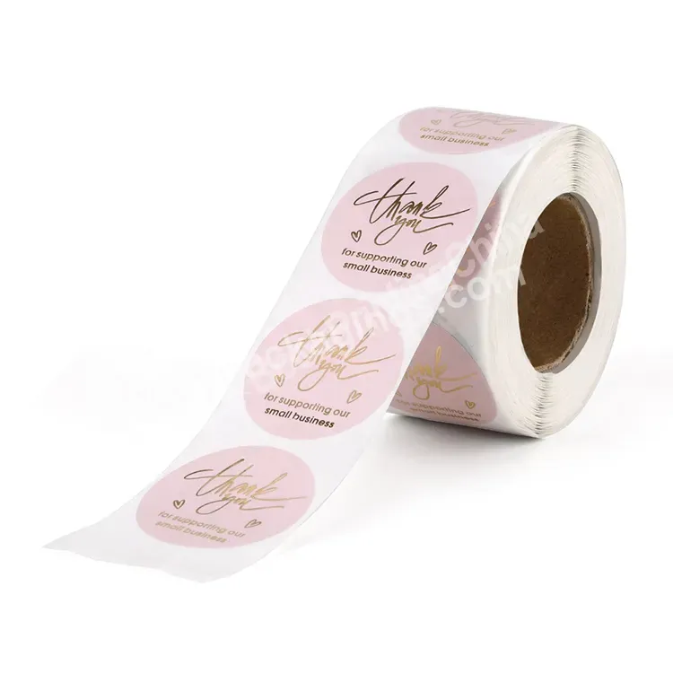 Custom Stickers Logo Waterproof Gold Foil Label Printing Clear Hot Stamping Sticker Rolls