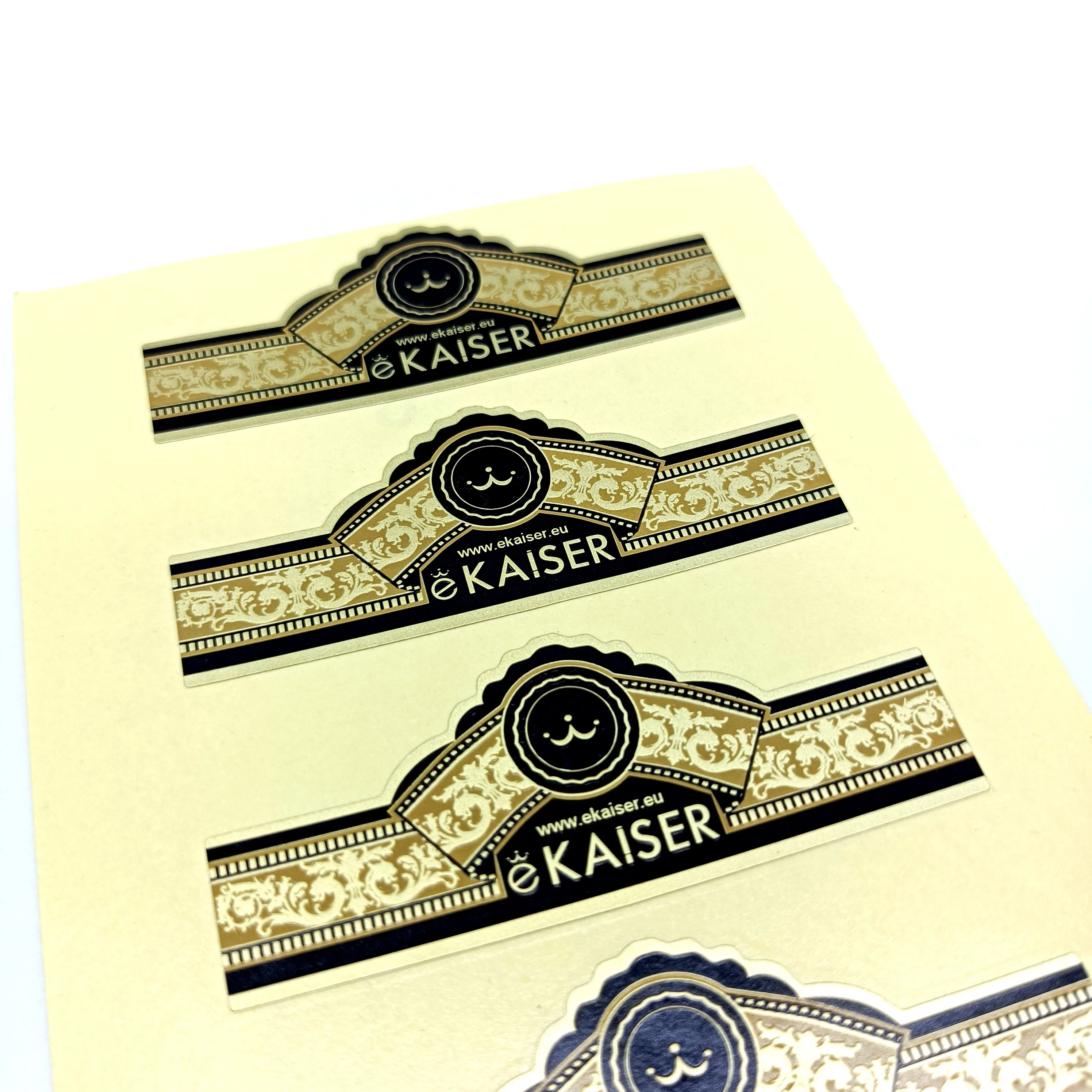 Custom Stickers Printing Cigar Ring Customize Cigar Labels Silver Vinyl Cigar Bands Gold Foil Label Embossed