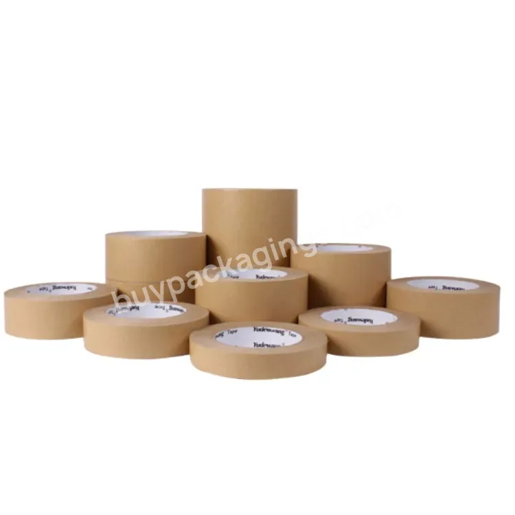 Custom Strong Sticky Brown Self Adhesive Kraft Paper Packaging Sealing Tape