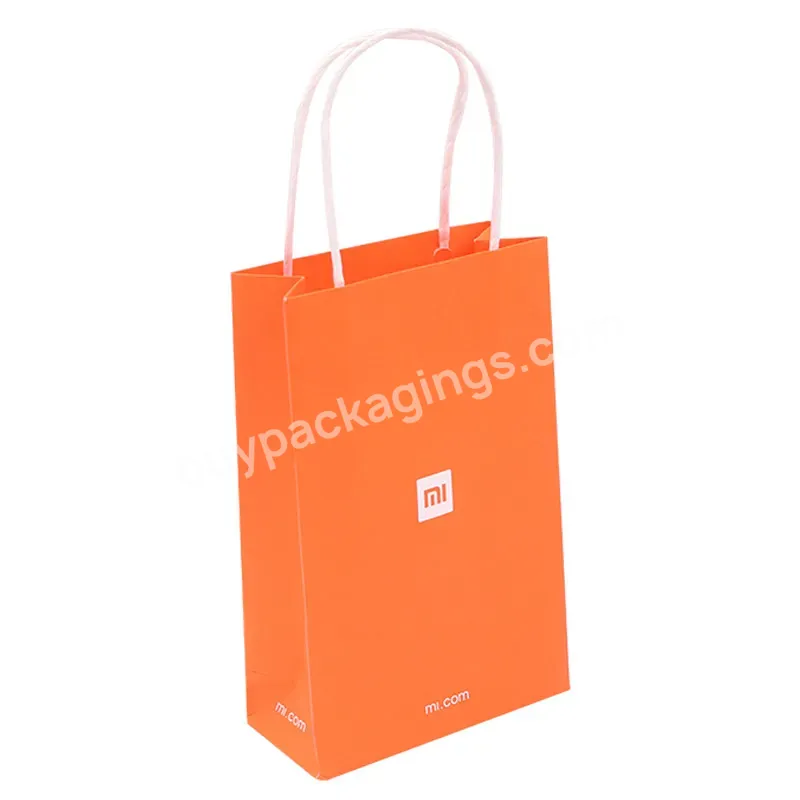 Custom Style Fancy Design Food Grade Brown Paper Bag Twist Handle Paperbag
