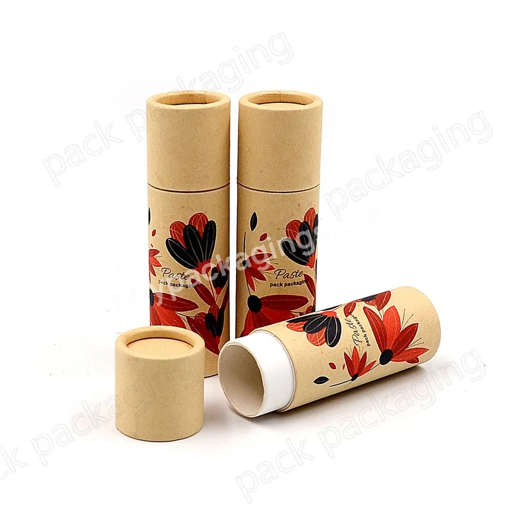 Custom Sustainable Eco Friendly Deodorant Stick Container Cosmetic Packaging Paper Tube for Organic Lip balm