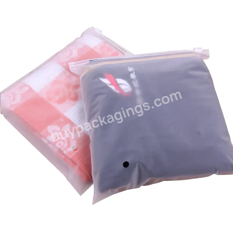 Custom Sustainable Waterproof Clear Pe Swimwear Frosted Clothing Plastic Zipper Packaging Bag