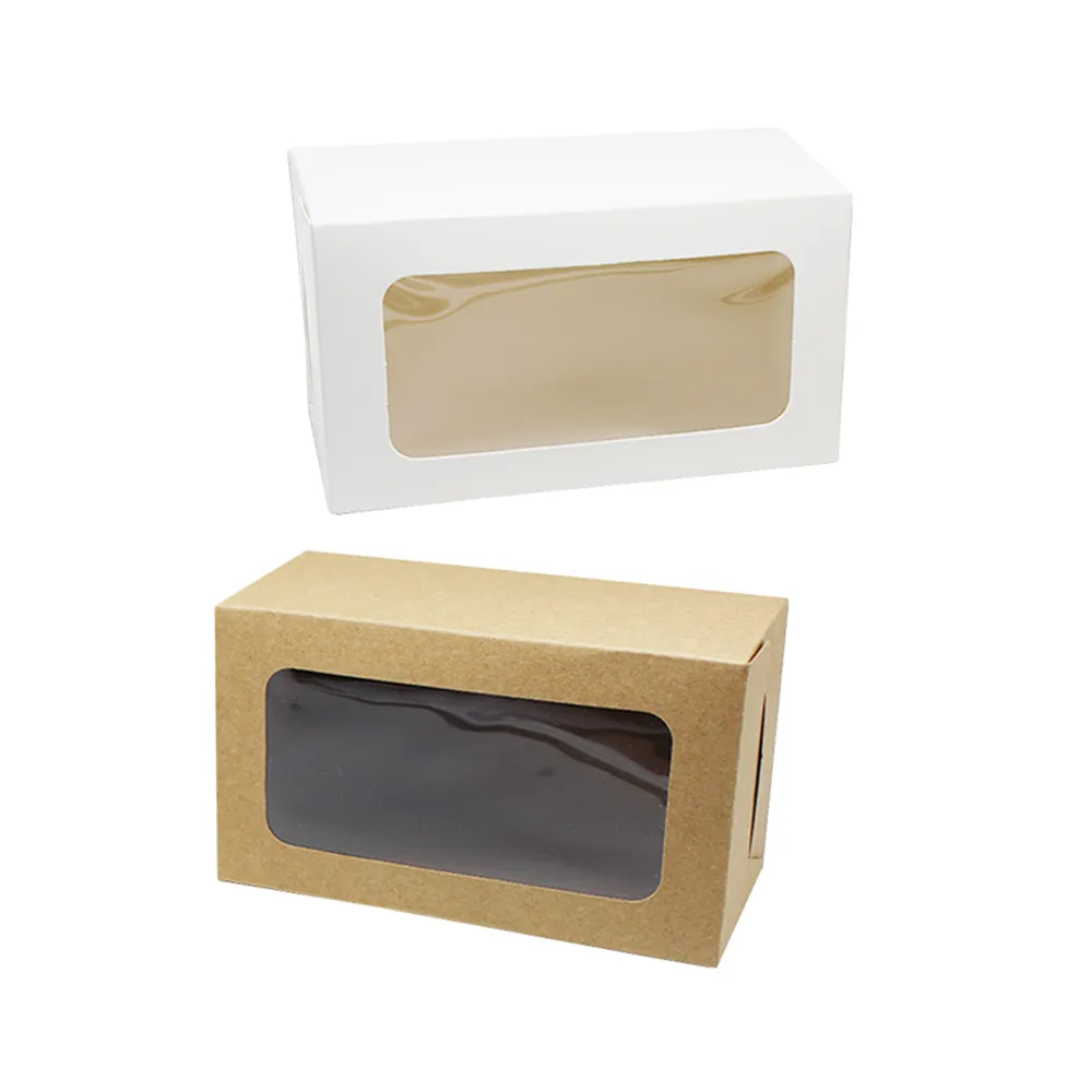 Custom \t2023 chinese new year kraft paper cookies packaging box with PVC window