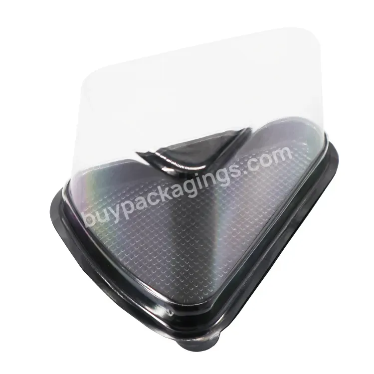 Custom Take Away Clear Triangle Pet Packaging For Cake With Lid Cupcake Box