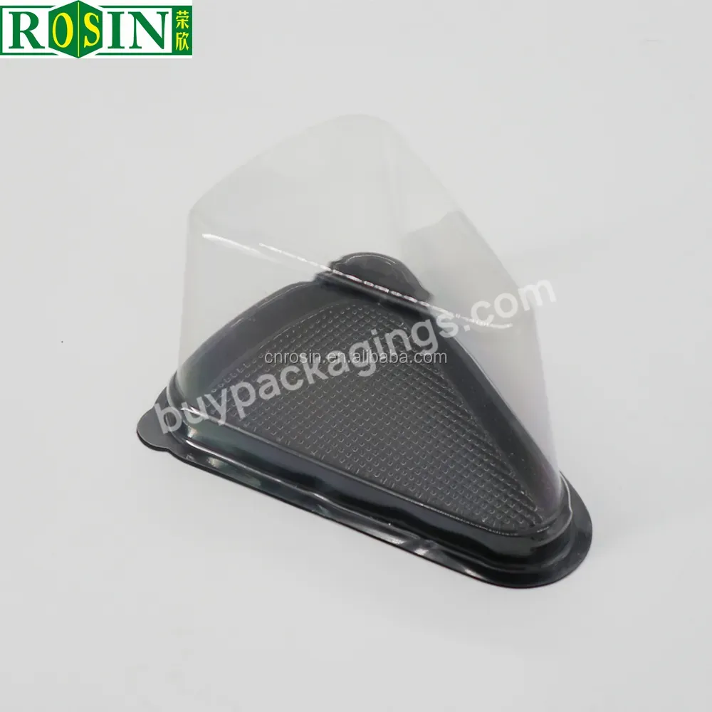 Custom Take Away Clear Triangle Pet Packaging For Cake With Lid Cupcake Box