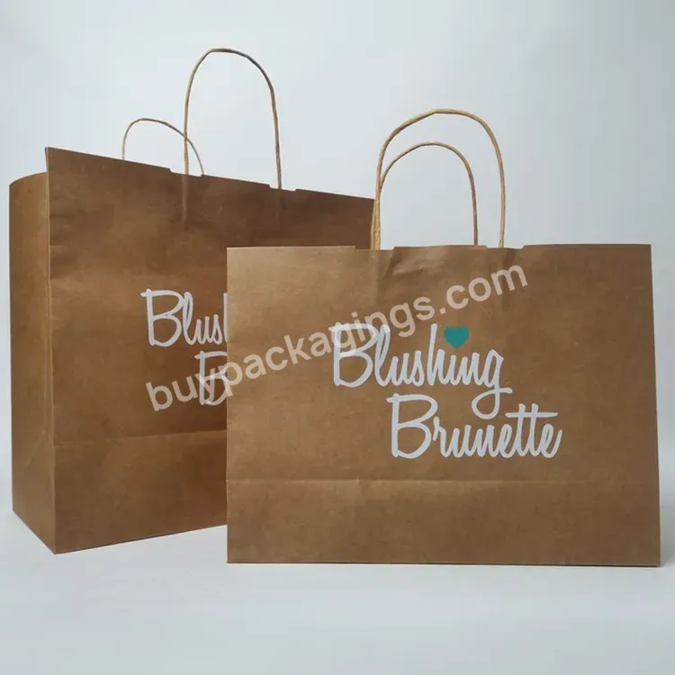 Custom Take Away Paper Bags Kraft Paper Shopping Bag Paper Bag With Your Own Logo