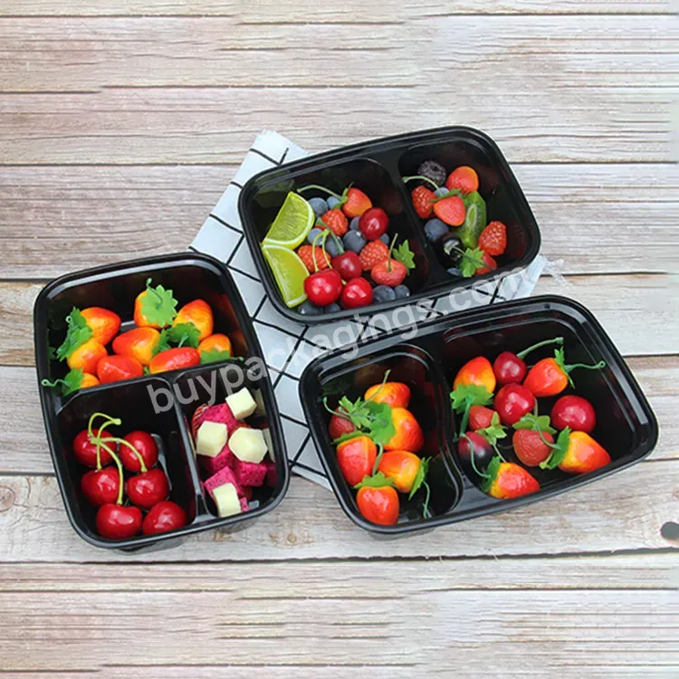 Custom Takeaway Bento Box Catering Disposable Divider Plastic Lunch Box With Compartments