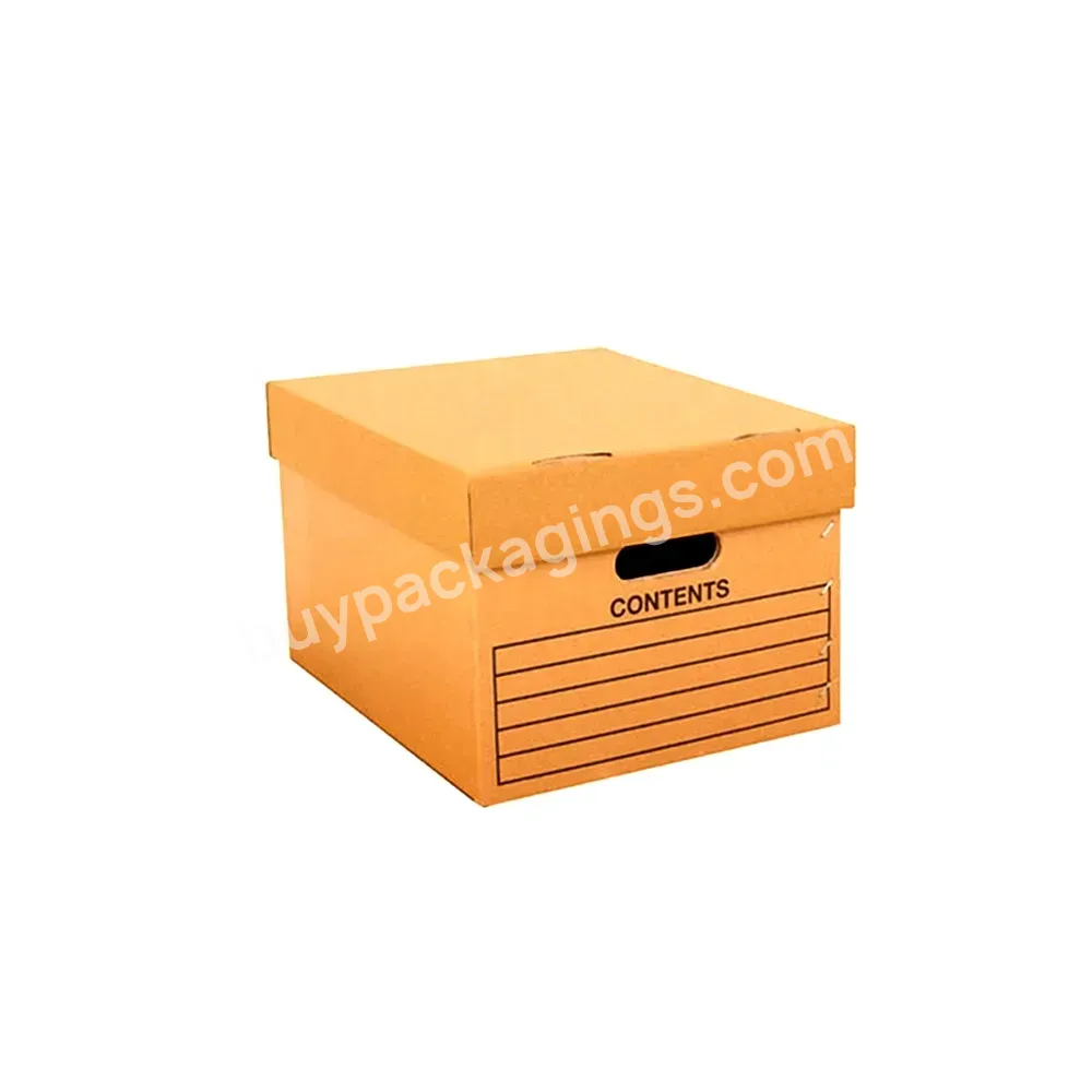 Custom Tape-free Assembly Classic Moving Bankers Boxes Corrugated Paper Box With Easy Carry Handles