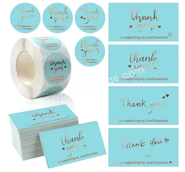 Custom Thank You Cards And Stickers Card Gold Foil Printing Thank You Cards Custom For Wedding