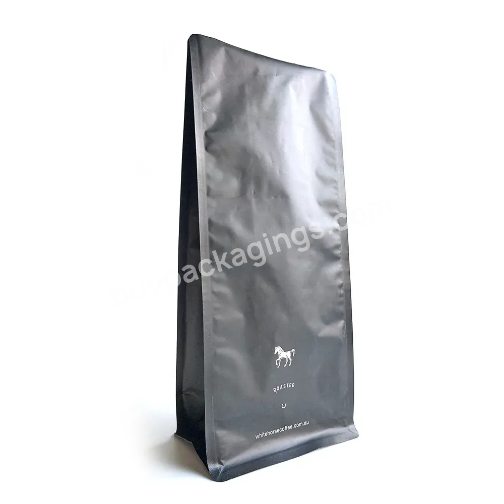 Custom Thick Flat Bottom Coffee Bean Package Bags With Valve Aluminum Foil Mylar Stand Up Zip Lock Coffee Bean Storage Bags