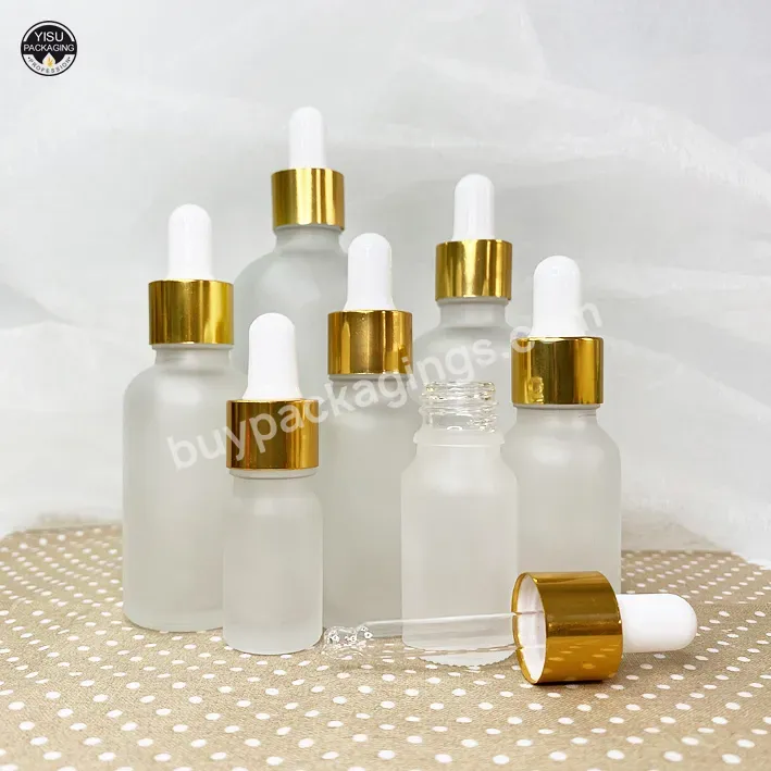 Custom Tincture Bottle 30 Ml Frosted / White Round Glass Dropper Bottle Essential Oil Bottle With Pipette Graduated