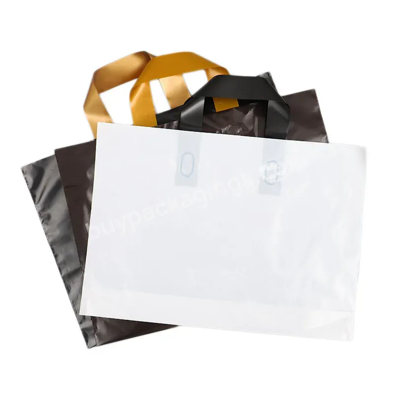 Custom Tote Pe Shopping Bag With Logo Packaging Shopping Pe Plastic Tote Bag Custom With Soft Loop Handle
