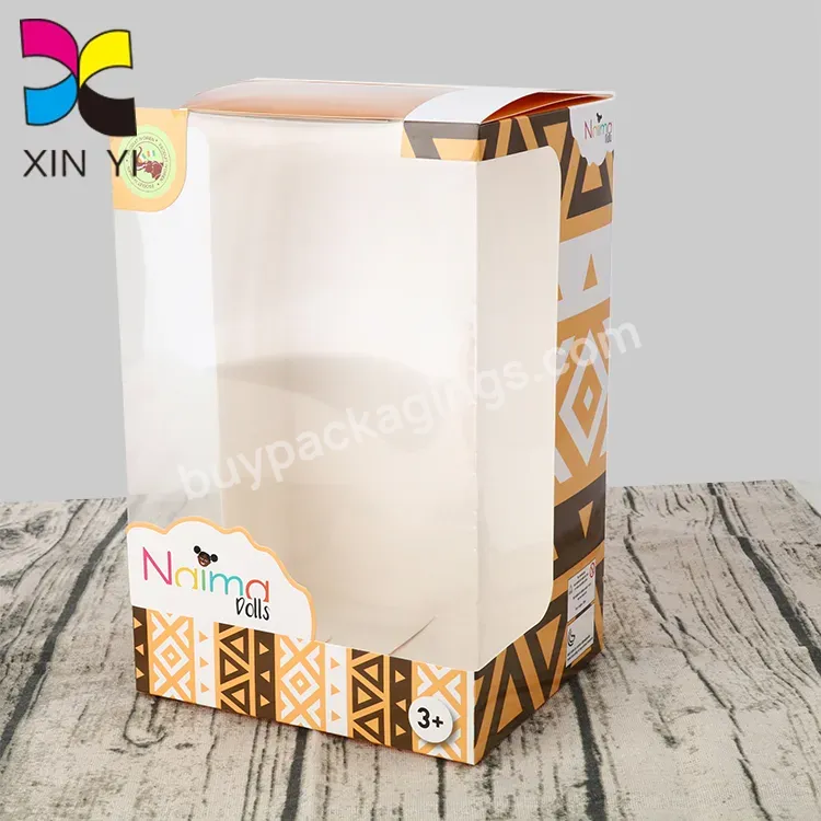 Custom Toy Doll Custom Christmas Gift Package Box Window Paper Boxes With Pvc