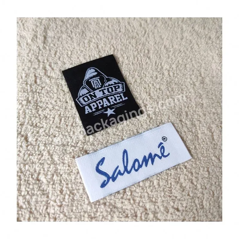 Custom Trademark Logo Plus Fabric Care Woven Size Label For Clean Aesthetic Clothes