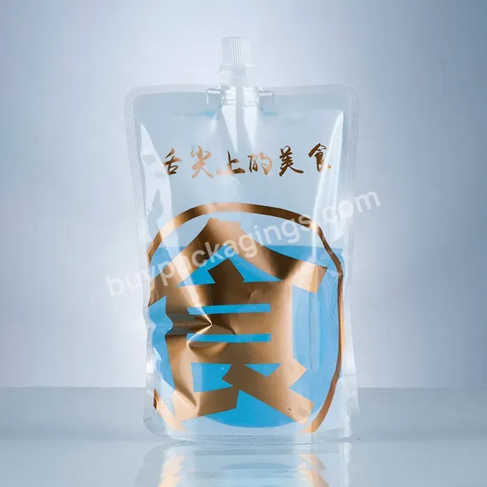 Custom Transparent 100~5l Juice Drinking Red Wine Beverage Water Bag Plastic Package Stand Up Pouch With Spout