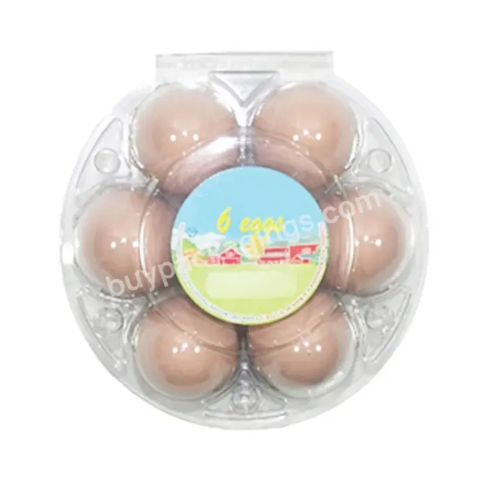 Custom Transparent Disposable Egg Tray Pet Pvc Plastic Round Compartments Egg Container Blister Packaging