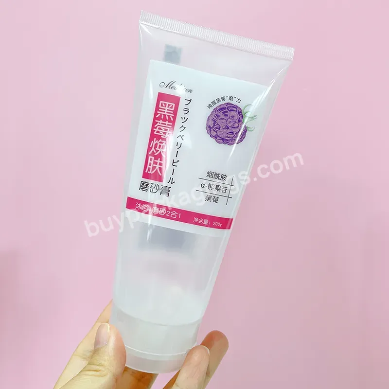 Custom Transparent Empty Eco Friendly Biodegradable Plastic Pe Hand Cream Body Lotion Soft Cosmetic Packaging Squeeze Tube