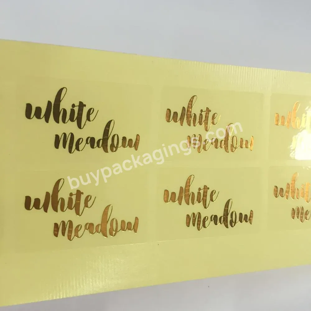 Custom Transparent Pvc Sticker Label Foil Stickers With Gold Copper Silver Foil Stamping