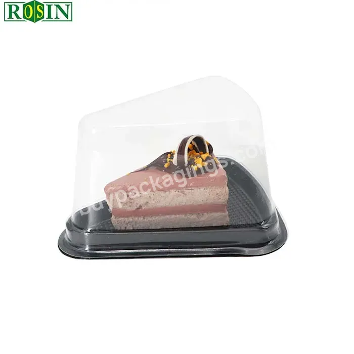 Custom Triangle Cake Clear Plastic Dessert Container Cheese Cake Packaging Box