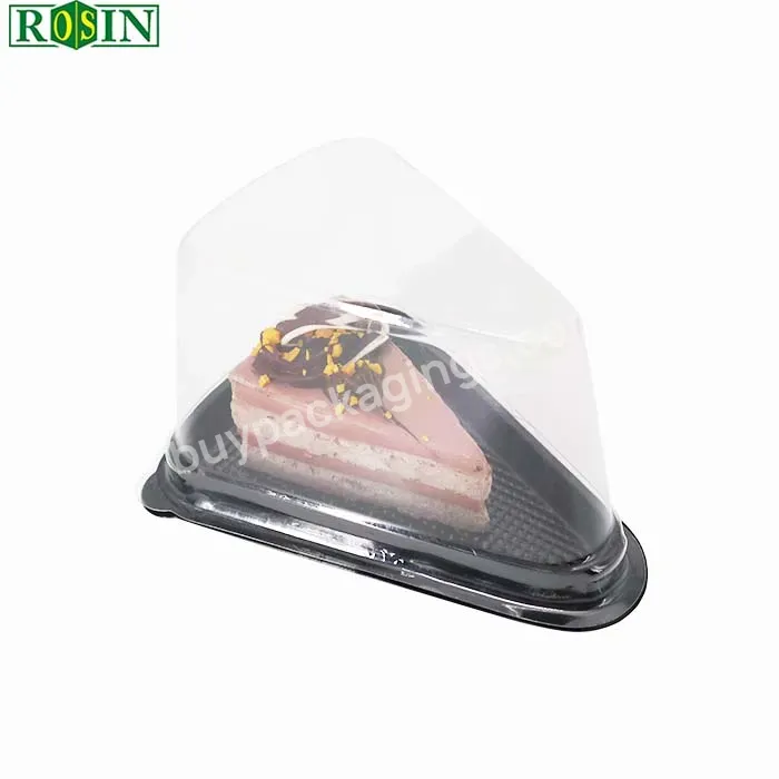 Custom Triangle Cake Clear Plastic Dessert Container Cheese Cake Packaging Box