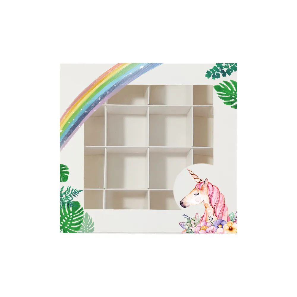 Custom unicorn candy bar display gift paper packaging box