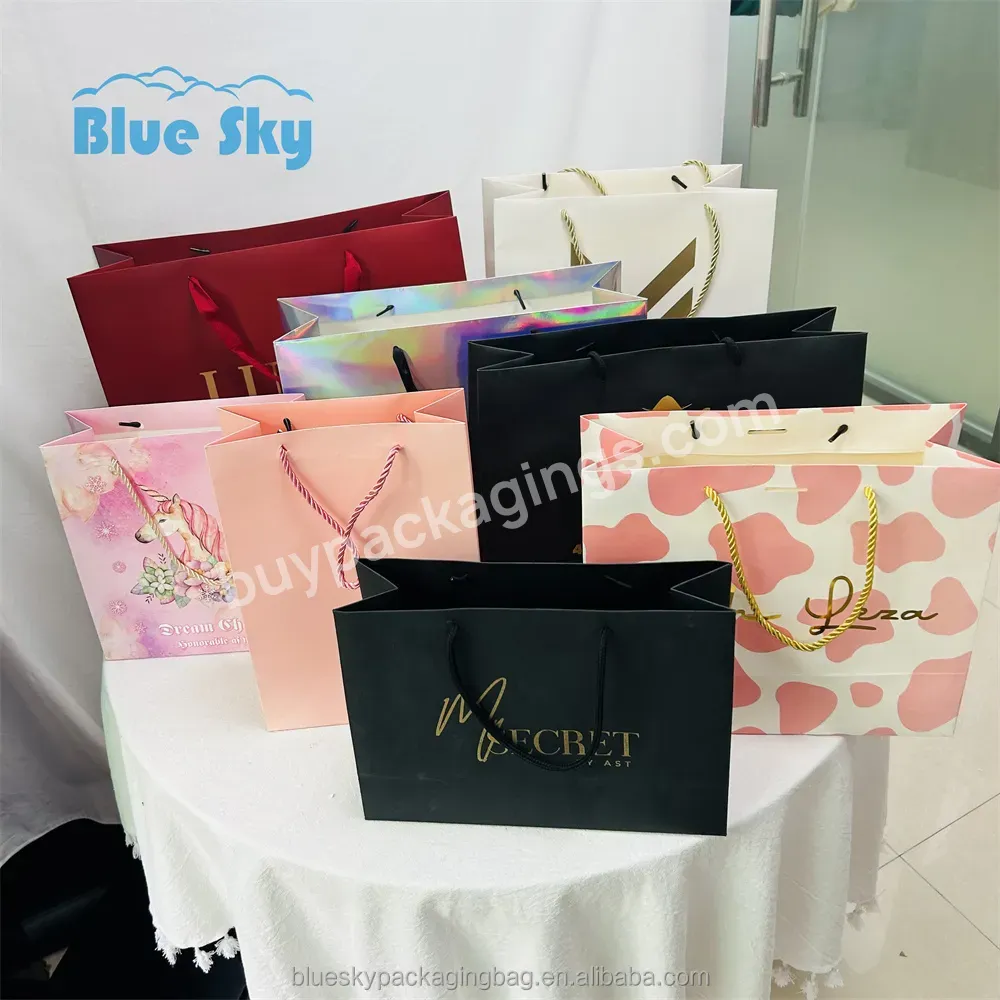 Custom Unique Colour Printing Commercial Luxury Shopping Gift Paper Bag Art Bag High Class Bag