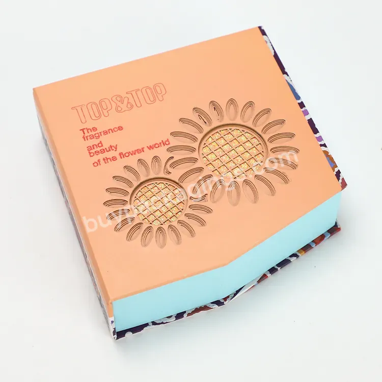 Custom Unique Design Pentagon Shaped 3d Sunflower Packaging Paper Gift Cardboard Perfume Box