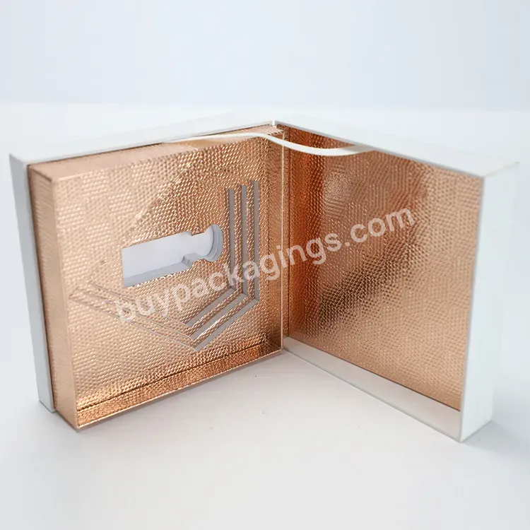Custom Unique Design White Square Rigid Box Luxury Perfume Packaging Flip Paper Box Manufacturer