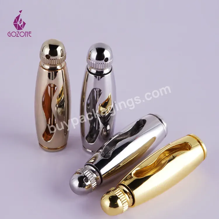 Custom Uv Logo Luxury 3ml 6ml 12ml Decorative Attar Glass Perfume Bottles With Metal Cap